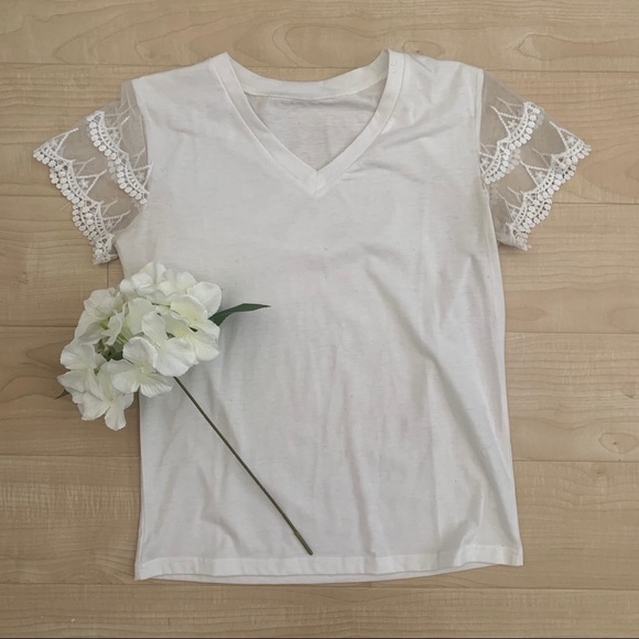 Lace Sleeve Tee - Picture 1 of 5
